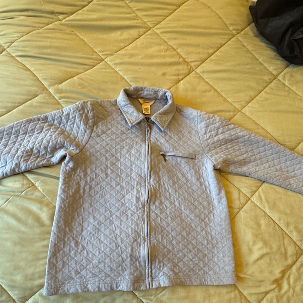 Sky Blue L.L. Bean quilted zip up jacket